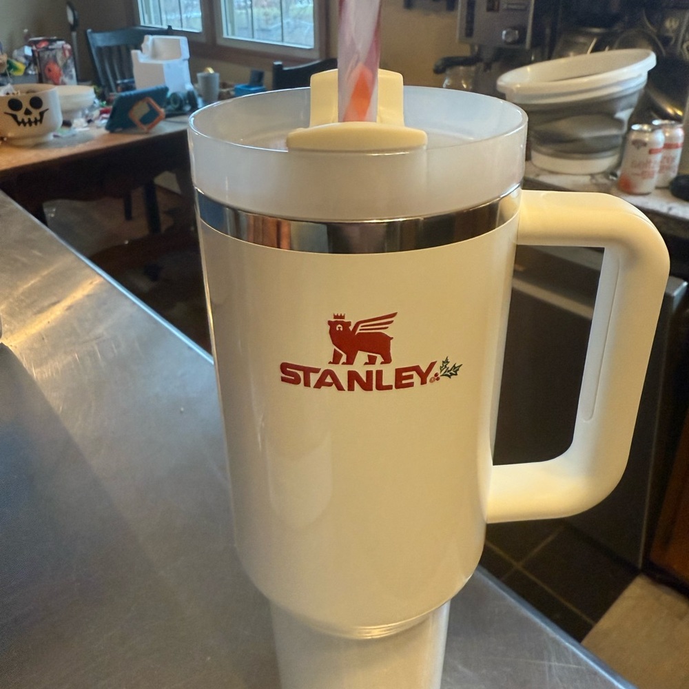 Stanley White and Silver Mug